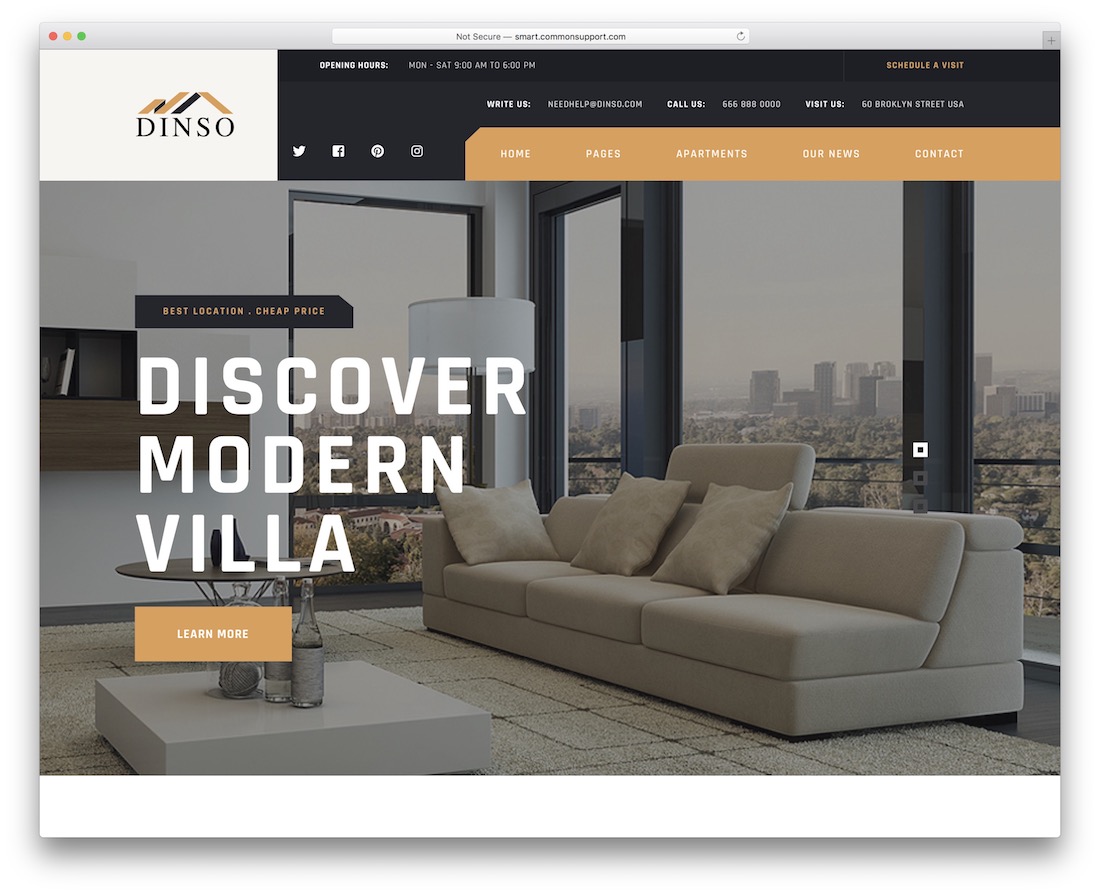 Best Real Estate WordPress Themes - Dinso