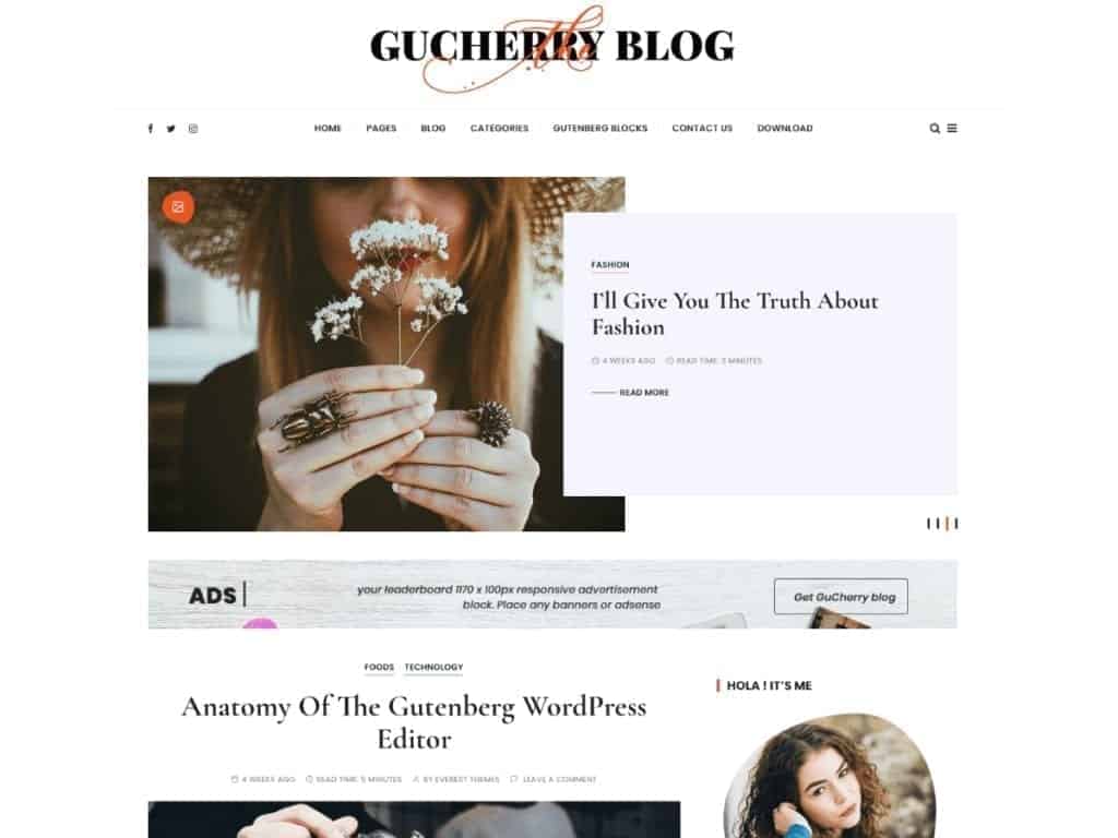 Free WordPress Blog Theme - GuCherry Blog
