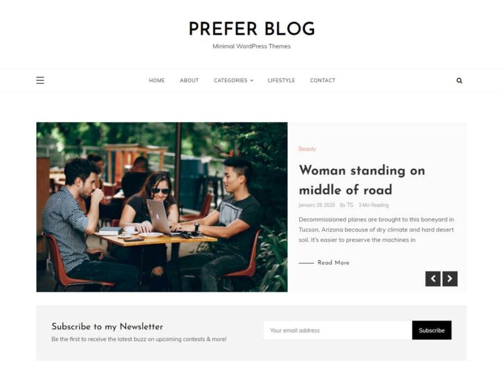 Free WordPress Blog Theme - Prefer Blog