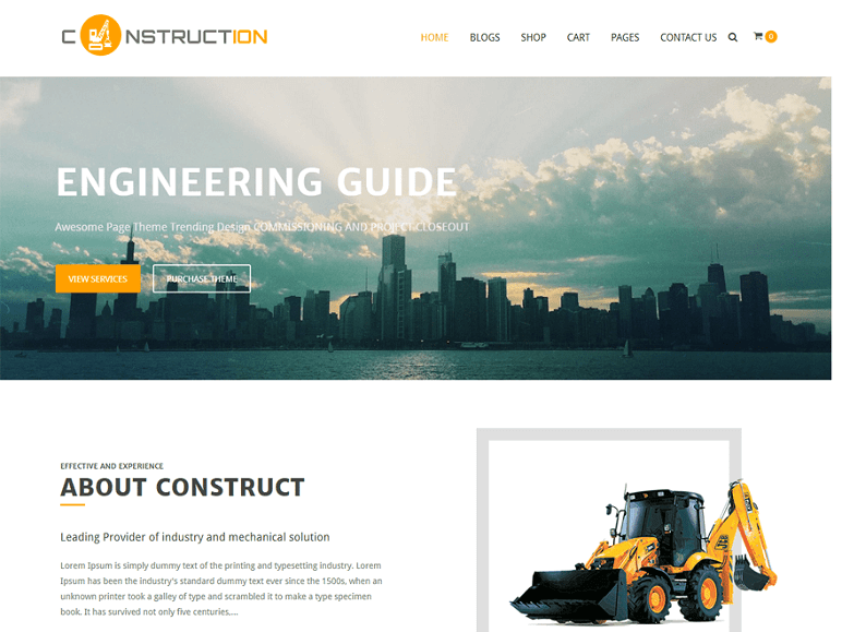 Construction Light - Best Free WordPress Themes For Business