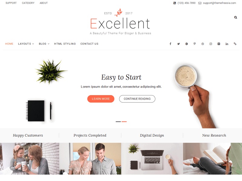 Excellent - Best Free WordPress Themes For Business