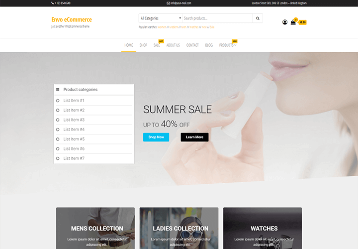 Envo Storefront - Best Free WordPress Themes For Business