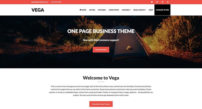 free responsive WordPress theme Vega