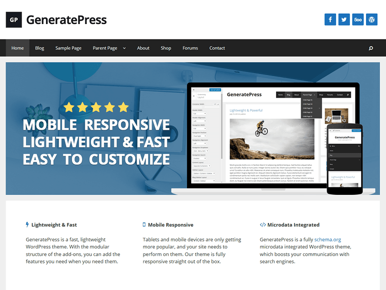 GeneratePress - Best Free WordPress Themes For Business